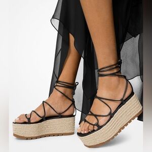 Michael Kors Mabal Leather Flatform Sandal